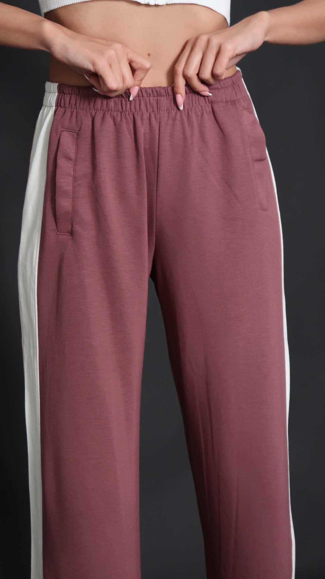 Ruby Sweatpants with White Stripe